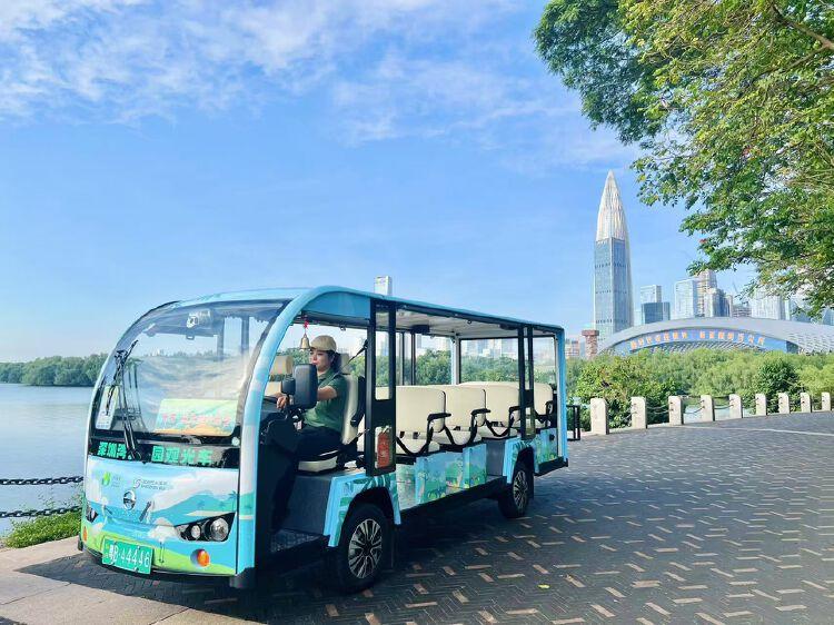 四川道达智能车辆14座观光车助力深圳湾观光新体验